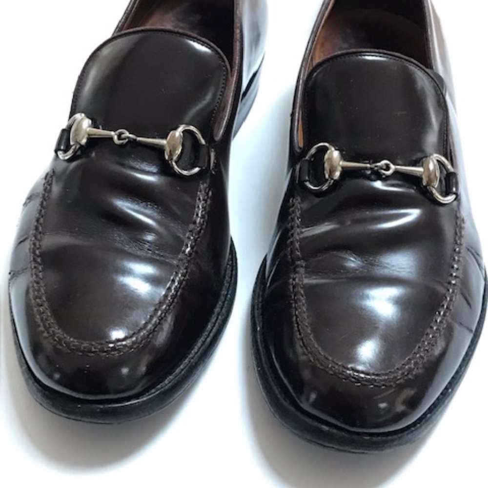 Men's GUCCI burgundy brown leather shoes 9D